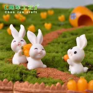 Ornements de paysage de parc Weijin, maison de lapin de carotte d'animal de dessin animé mignon, accessoires de résine de jardinage et Handicraf - Product Image 4