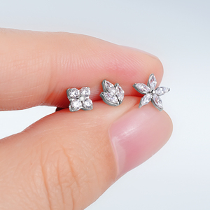 Anting-anting <span class=keywords><strong>titanium</strong></span> tanpa ulir Toposh ASTM F136 bentuk capung kupu-kupu untuk tindik tragus, conch, helix, daith, model tetesan air, perhiasan tubuh. - Product Image 6