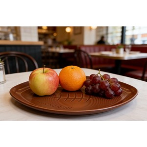 Dark Brown Flat Bottom <b>Plate</b>, Large Rectangular <b>Plastic</b> <b>Dinner</b> <b>Plates</b>, Commercial Grade Fruit Serving <b>Plates</b> for Catering - Product Image 3