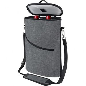 Fashion 2 Bottles <b>Cooler</b> <b>Backpack</b> Leak-Proof Insulation Padded Design for Wine Storage - Product Image 5