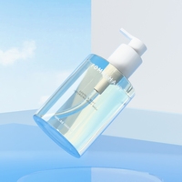 Bouteille de pompe à huile de bain en plastique transparent personnalisée, emballage d'huile de massage pour soins personnels