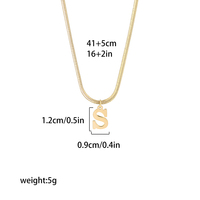 Collier pendentif en acier inoxydable plaqué or alphabet A-Z pour femmes Chaîne serpent Lettre initiale Colliers clavicule Bijoux