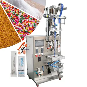 Small pouch food coffee 3 in 1 sachet salt grain packaging back seal bag sugar filling and packing machine 5g paper bag