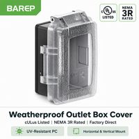 BAREP Boîtier de protection étanche 1 poste, homologué CULus, NEMA 3R, verrouillable, résistant aux UV, en polycarbonate, pour prise extérieure en zone humide