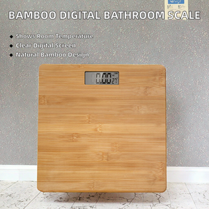 Báscula Digital de Baño de Bambú de Grado Médico de Alta Calidad, 180 kg, Pantalla LCD, Indicador de Temperatura, Precisión de 0.1 g, Garantía de 3 Años, OEM/ODM - Product Image 2