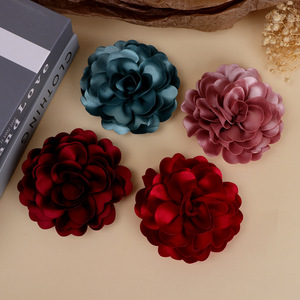 Double Layer Fabric Camellia Flower Hair Accessories For Wedding Clothing <b>Shoes</b> Bag <b>Decoration</b> Round Cloth Handmade DIY - Product Image 2
