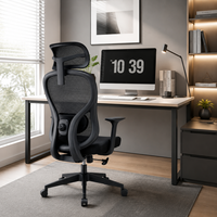 Chaise de bureau de direction ergonomique de luxe en maille avec appui-tête 3D réglable en hauteur, vérin à gaz chromé – Chaise de bureau pivotante la plus populaire