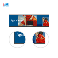 Écran LCD Barre Allongée Multi-Tailles avec Boîtier Métallique et Options de Couleurs Personnalisées pour Publicités sur Étagères de Supermarché