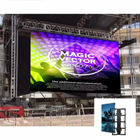 Écran LED d'extérieur incurvé P3.91 P4.81 pour scène, lancement, sommet, carnaval, panneau 500x1000mm, location
