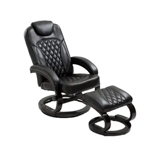 Doğrulanmış tedarikçi Trend lüks siyah çok konumlu deri döner uzanmış Recliner ayak dayayacaklı sandalye osmanlı