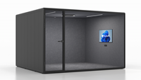 Cabine téléphonique de direction moderne à couleur personnalisée avec écran intelligent intégré pour salle de réunion modulaire