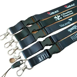 Free Promotional Items Custom Sublimation Lanyards Safety Buckle Metal Badge Key Lanyards for Business Gifts