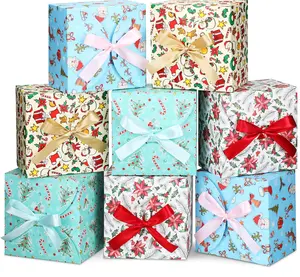 3D Natal Goody Kotak Hadiah untuk Hadiah Xmas Goodie Liburan Kotak Hadiah Kecil Kotak Suguhan Natal dengan Pita