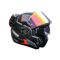 Casque de moto modulaire Scorpion FF906 à visière relevable, double visière, rotation à 180 degrés, certifié 3C, toutes saisons