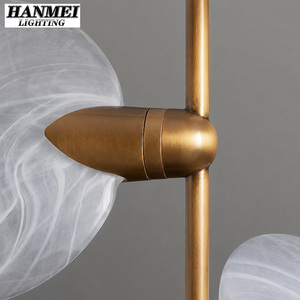Steel-framed Glass LED Long Middle <b>Hanging</b> Floor Lamp With <b>White</b>/Gold and 3-Year Warranty HM-Floor Lamp Steel Frame Cons - Product Image 6