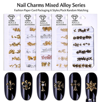 Breloques pour nail art Macaron Micro Bead, décorations mixtes en alliage, Chrome, Cœur, Océan, Croix, Vintage