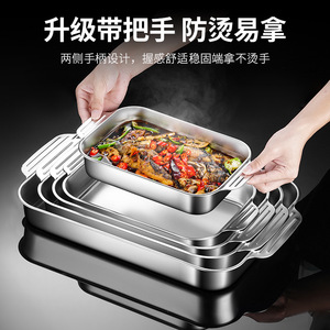 Bandeja Rectangular de Acero Inoxidable Grueso para Hornear, Apta para Uso Doméstico y Comercial, Apta para Lavavajillas - Product Image 4