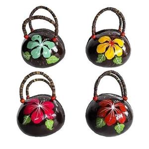 Modern Coconut <b>purse</b> Vietnam Coconut Waterproof Round Handicraft Handmade new customize natural - Product Image 5