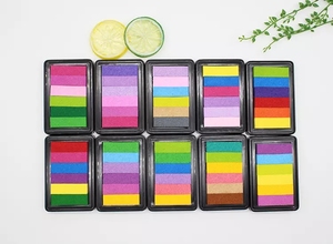 Benutzer definierte Clean Touch Finger abdruck Stempel Stempel Pad Druckfarbe Set für 15Color Craft Ink Pad für Stempel Papier Holz Stoff - Product Image 3