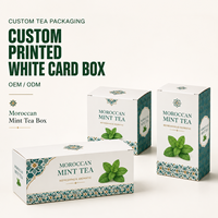 Boîte d'emballage en carton SBB 350 g/m² à fort contraste, imprimée sur mesure, pour thé de qualité supérieure, boîte d'emballage pour thé à la menthe marocaine, cartons pliables
