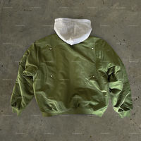 Vente en gros Veste bombardier à capuche zippée en polyester de haute qualité manteau de baseball veste de vol bombardier décontractée avec broderie patch unisexe