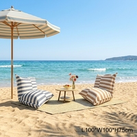 Fauteuil pouf moderne d'extérieur avec rangement, grand canapé paresseux tendance pour jardin, piscine, relaxation, salon intérieur