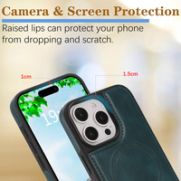 Étui de téléphone magnétique en cuir végétalien élégant pour Samsung et iPhone, protection intégrale antichoc anti-chute, porte-cartes