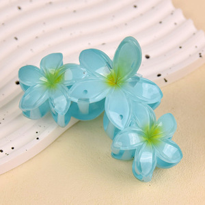 Sıcak satış degrade renk Frangipani saç pençe kadınlar Plumeria saç tokası <span class=keywords><strong>3</strong></span> çiçek - Product Image 4