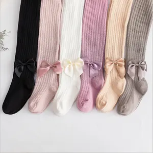 Candy Solid Color Spring Summer Cotton Knitting Soft Ribbed Baby Girl Leggings Baby Tights