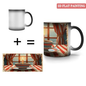 Mug à sublimation haute définition 11oz en céramique noire givrée, tasse cadeau thermosensible - Product Image 4