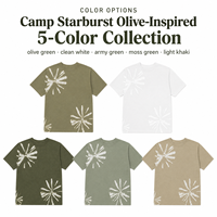 T-shirt surdimensionné tie-dye personnalisé HuaYi GOTS&OEKO, couleur olive, tons terreux, lavage artisanal, vêtements de randonnée pour hommes OEM ODM