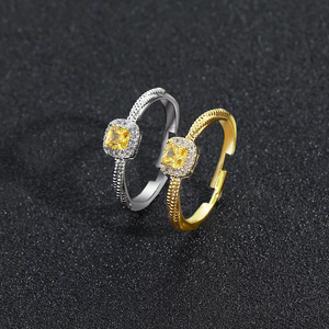 Sugar Cube <b>Ring</b> Opening Zircon Ladies <b>Ring</b> Hip Hop Personality Jewelry - Product Image 2
