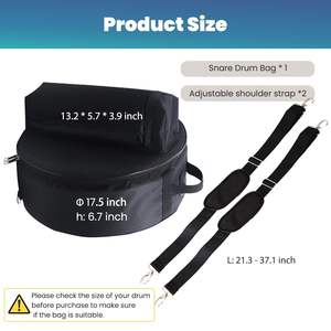 Échantillon gratuit : Ensemble de 5 housses rembourrées pour batterie, pour caisse claire standard, légères, protection, transport pour musiciens, stockage à long terme - Product Image 3