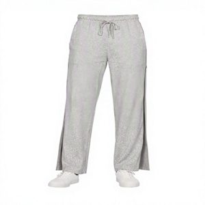 Premium Cotton Fleece Elastic Waist Jogger Track <b>Sweat</b> <b>Pants</b> <b>Men</b> Regular Eco Friendly Vintage Wide Leg Open Bottom Straight OEM - Product Image 4