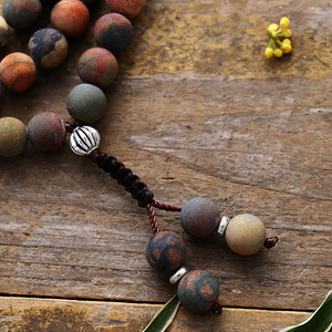 Collier de perles œil de tigre et turquoise, 108 perles, chapelet bouddhiste, long, unisexe, ensemble de bijoux tendance - Product Image 4