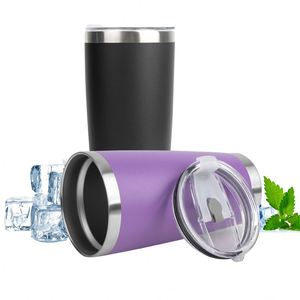 20oz Stainless Steel Thermal Water Bottle Mug Classic Design Insulated Leakproof Beer <b>Cups</b> with Lids for Travel - Product Image 4