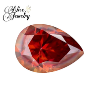 Belle pierre précieuse en vrac de laboratoire, forme poire, grenat et moissanite, cabochon goutte d'eau, effet de couleur, certifiée par une tierce partie, qualité usine