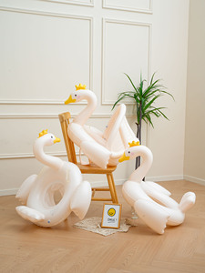 New PVC thiên nga với vương miện Inflatable trẻ em bơi vòng ghế với dù để che nắng người lớn bơi ống - Product Image 5