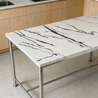 Pierre de quartz artificielle ignifuge et imperméable, dalle blanche, design moderne, comptoir de cuisine, salle de bain, hôtel, meuble-lavabo, durable