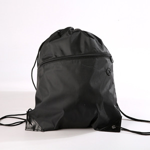 Hot Sale Promotional <b>Drawstring</b> Sports Bag Gym Polyester Custom <b>Drawstring</b> Backpack with Logo and Zipper - Product Image 3
