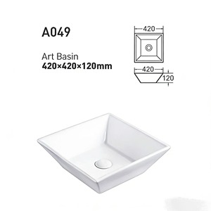 Lavabo en céramique intégré pour <span class=keywords><strong>salle</strong></span> <span class=keywords><strong>de</strong></span> <span class=keywords><strong>bain</strong></span> et balcon, à poser sur comptoir, vente en gros d'usine - Product Image 2