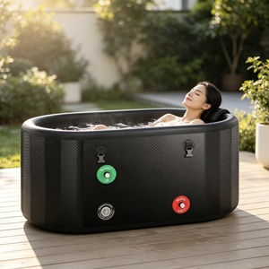 Bañera de hielo inflable con sistema de enfriamiento y filtro de agua para sauna, spa y recuperación en casa. - Product Image 1