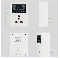 GSM GPRS IP44 2 outlet Digital dinding soket saklar dengan Timer 16A steker listrik untuk WiFi USB port harga yang kompetitif