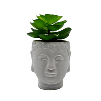 Grosir kepala Buddha semen sukulen bunga nampan, penanam beton terlaris untuk rumah berkebun pot bunga