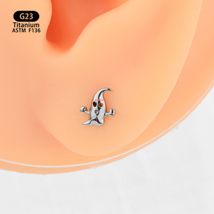 Clous d'oreille en titane G23 F136 en forme d'ailes, bijoux de piercing unisexe - Product Image 4
