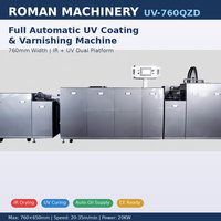 Machine de vernissage UV entièrement automatique de 760 mm pour l'impression papier avec séchage IR et durcissement UV