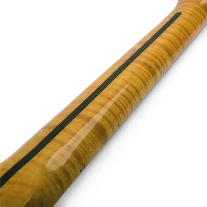 Mástil de guitarra ST de 21 trastes y 9.5 pulgadas de radio, de arce flameado con diapasón de arce, acabado brillante, para reemplazo de guitarra - Product Image 5