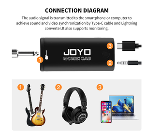 JOYO MOMIX CAB Portable Pocket USB <span class=keywords><strong>Carte</strong></span> <span class=keywords><strong>Son</strong></span> <span class=keywords><strong>Guitare</strong></span> Casque Enregistrement Live Streaming Plug and Play Mini Mixeur Audio - Product Image 5
