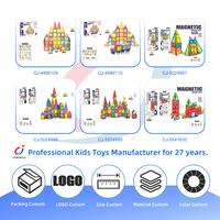 Bloques de Construcción Magnéticos para Niños Chengji, Bloques de Construcción Magnéticos Coloridos de Dibujos Animados, Bloques Magnéticos Transparentes en 3D