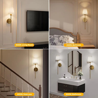 Appliques Murales LED Sans Fil Rechargeables, Lampe en Fer sur Batterie avec Ampoule Dimmable et Télécommande